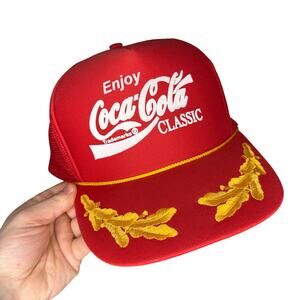 Vintage 1980s Coca-Cola Classic Scrambled Eggs Embroidered Red Trucker Hat